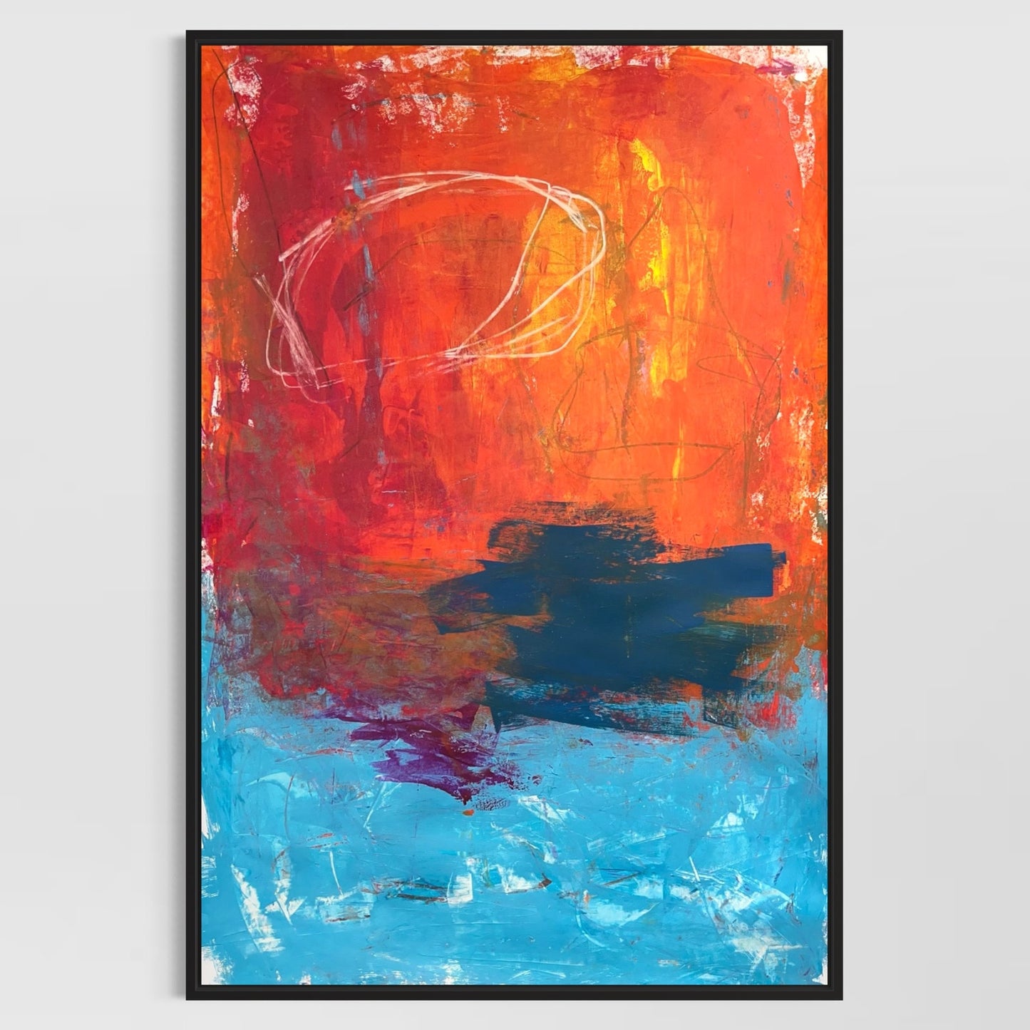 Original Mixed Media Abstract Modern Art Painting 24x36 "Lamiaceous" Signed