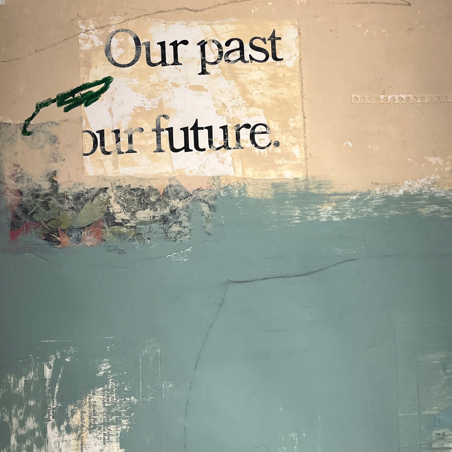 Original Mixed Media Abstract Modern Art Painting 18x24 "Our Past, Our Future"
