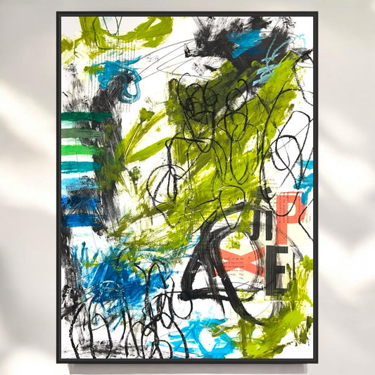 Original Mixed Media Abstract Modern Art Painting 18x24 "Goliard" Signed