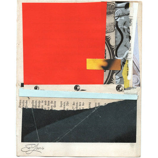 Original Mixed Media Modern Art Collage "Woundless" 5.25x6.75" Signed