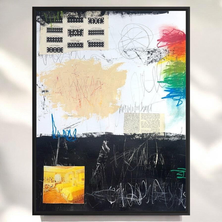Original Mixed Media Abstract Modern Art Painting 18x24 "Convicinity" Signed