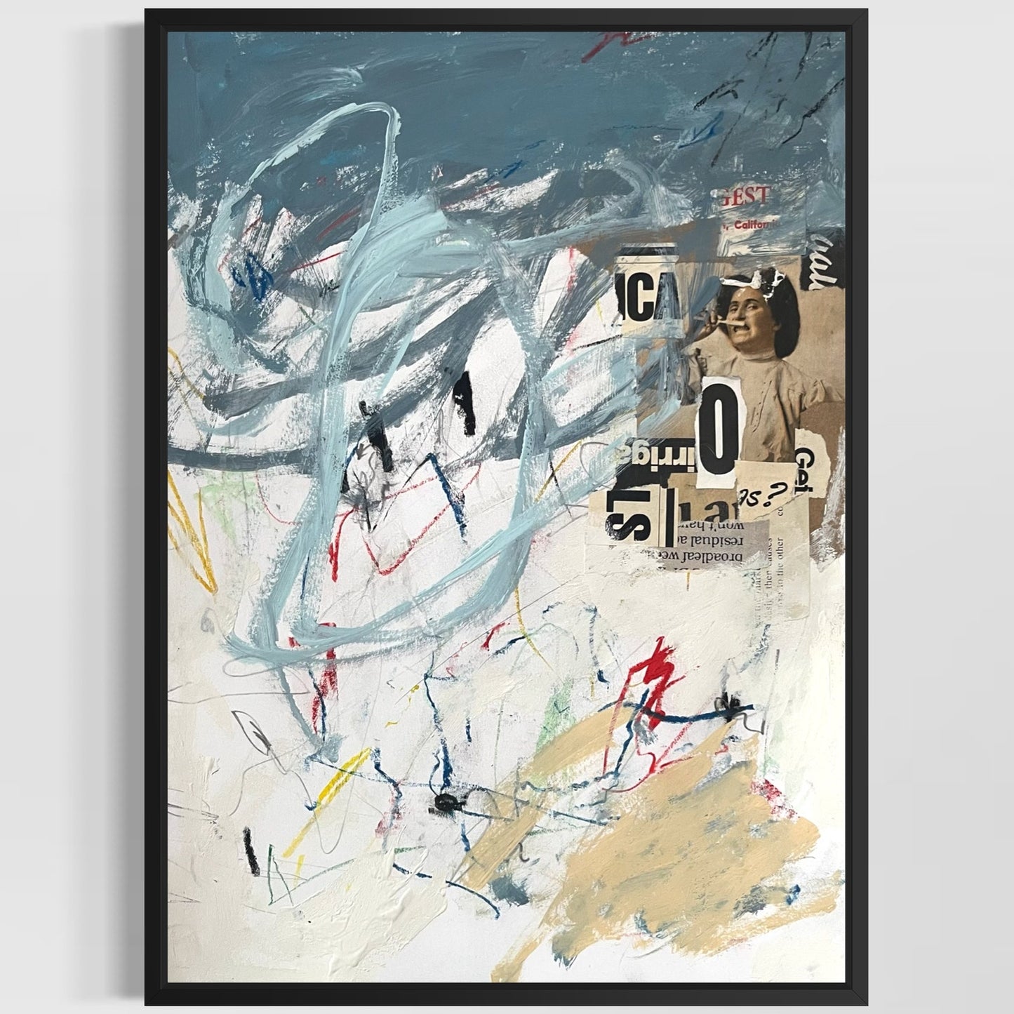 Original Abstract Modern Art Painting on Paper "Salsitude" #1 Signed