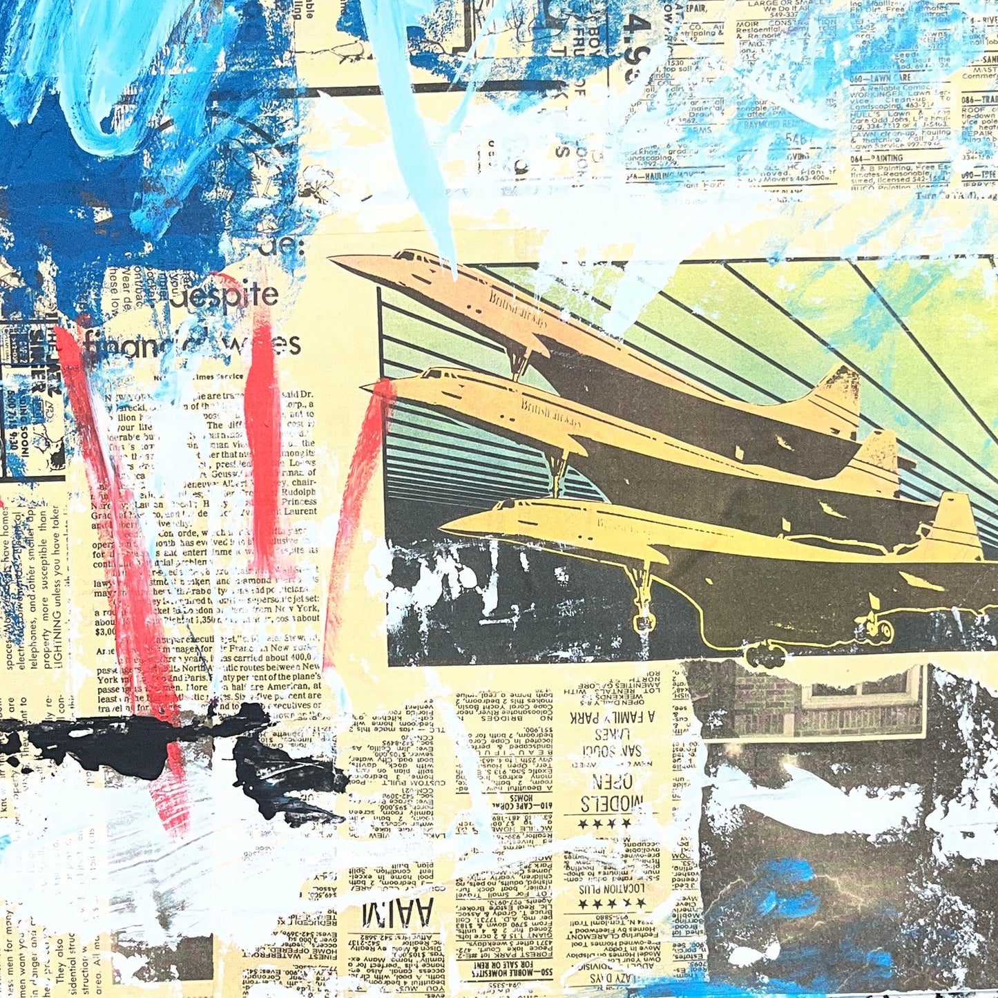 Original Mixed Media Abstract Modern Art Painting 18x24 "Mesocracy" Signed