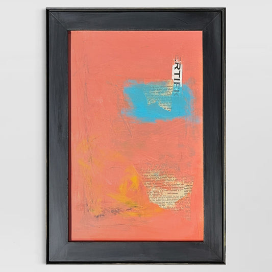 Original Framed Mixed Media Abstract Art Painting "Ertific" 14x20 w/ COA