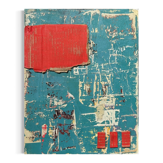 Original Mixed Media Abstract Art Collage Painting 11x14 "Coarse"