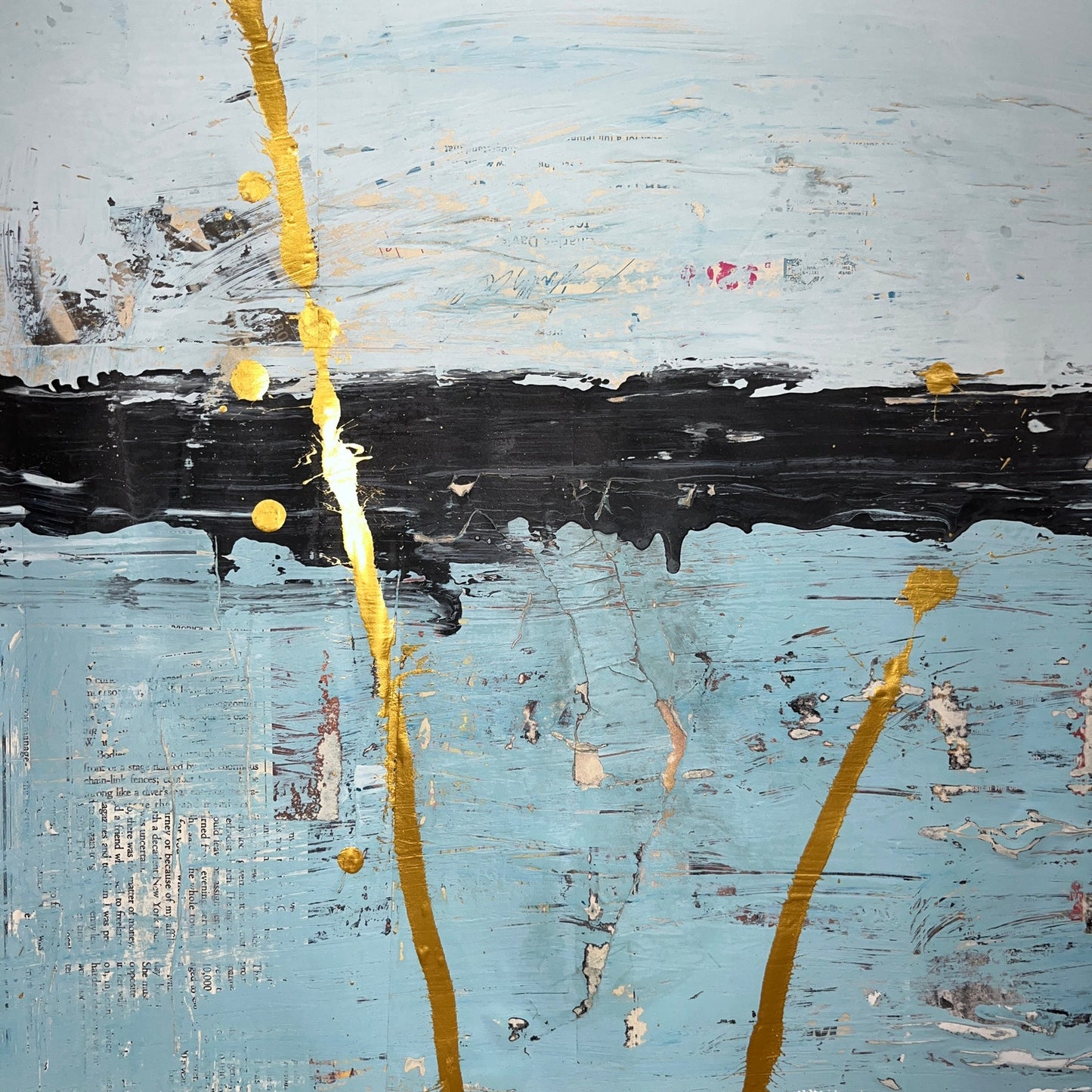 Original Mixed Media Abstract Modern Art Painting 18x24 "Sufflaminate" Signed