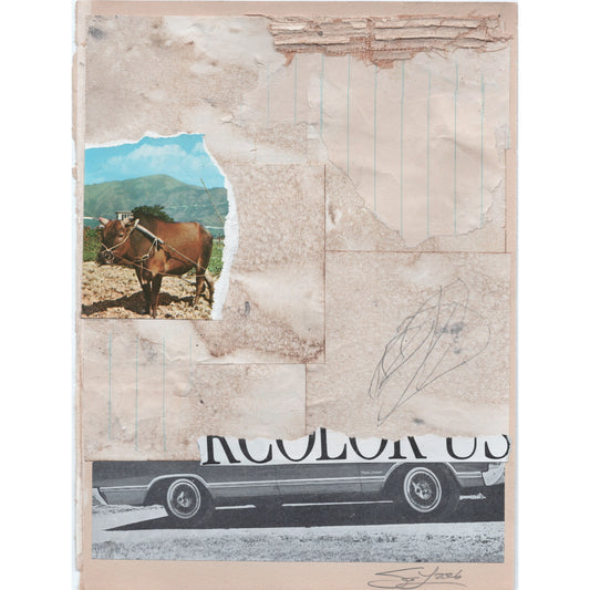 Original Mixed Media Modern Art Collage "Notandum" 5.75x7.5" Signed