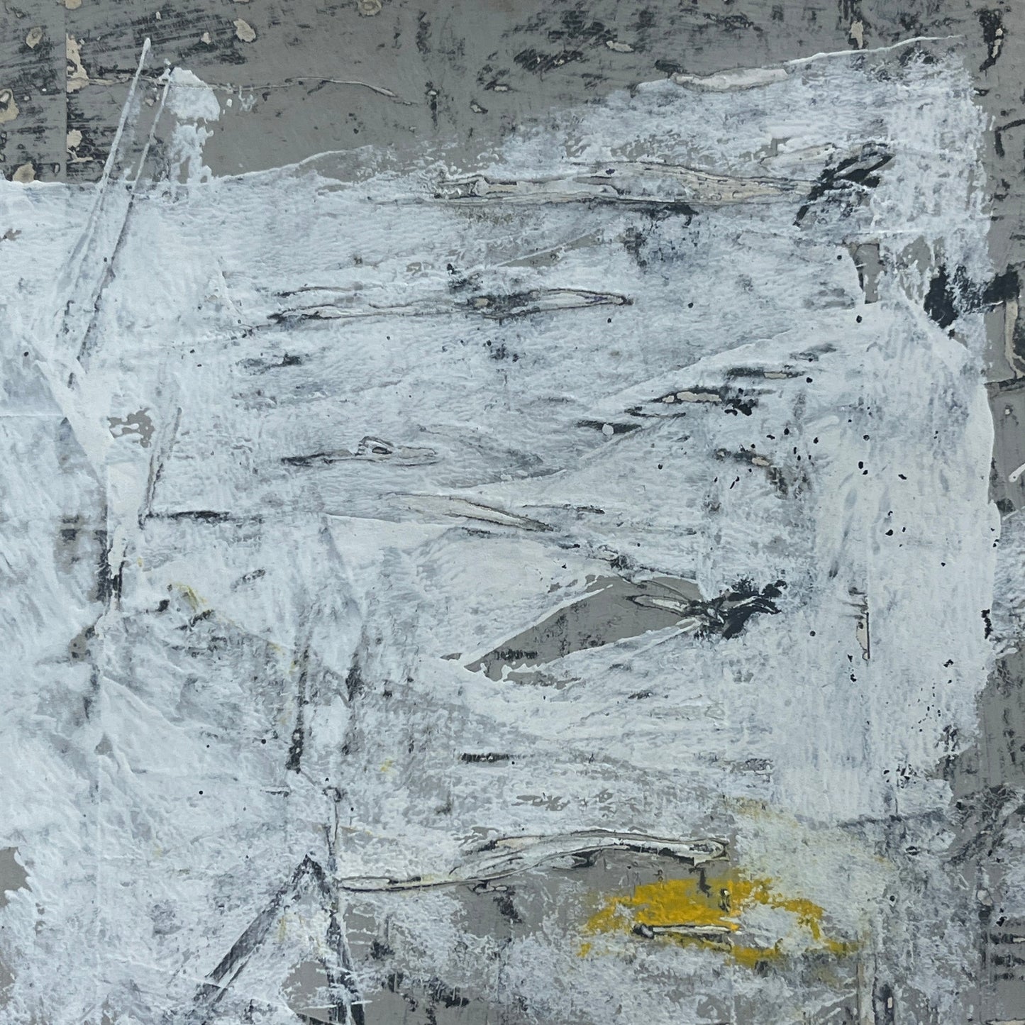 Original Grunge Minimalist Modern Art Collage Painting 8.5x11 "Theomastix"