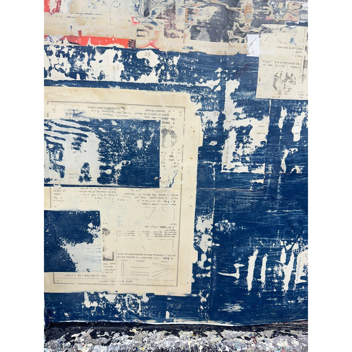 Original Mixed Media Modern Art Collage Painting 18x24 "Stramineous" Signed