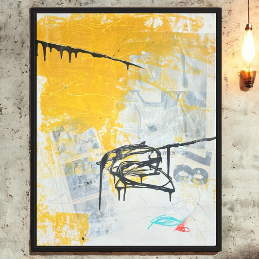 Original Mixed Media Abstract Modern Art Painting 18x24 "Absinthism" Signed
