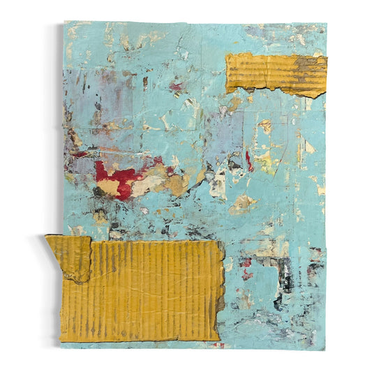 Original Mixed Media Abstract Art Collage Painting 11x14 "Externality"