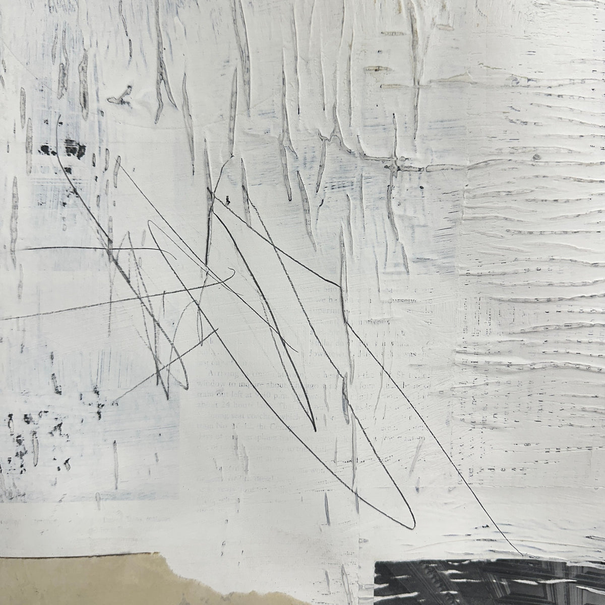 Original Mixed Media Modern Art Collage Painting 18x24 "Obscurantism" Signed