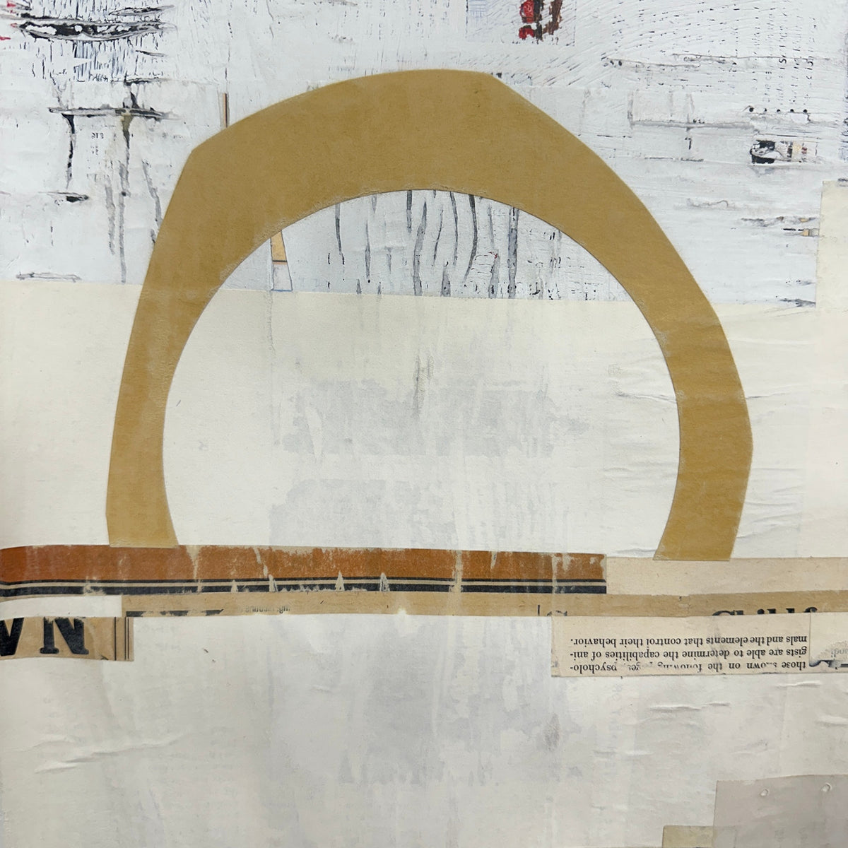 Original Mixed Media Modern Art Collage Painting 18x24 "Crenate" Signed