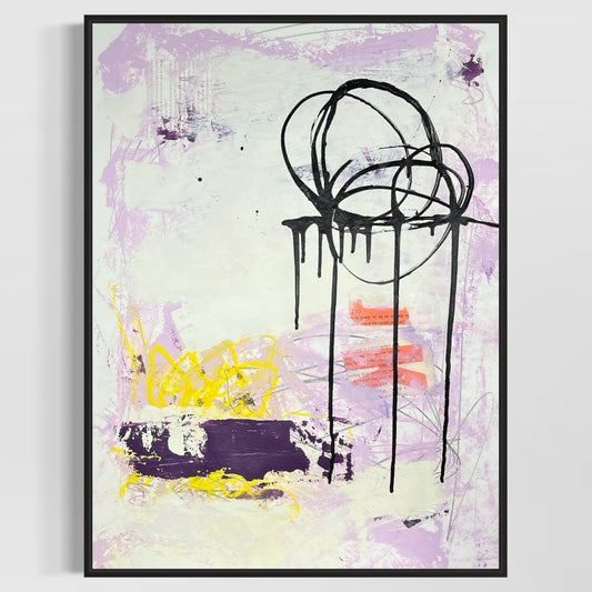 Original Mixed Media Abstract Modern Art Painting 18x24 "Deflexure" Signed