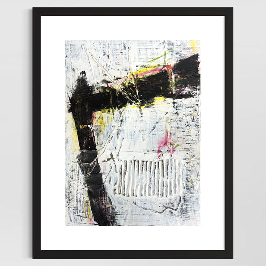 Original Minimalist Modern Art Collage Painting 8.5x11 "Guttiferous" Signed