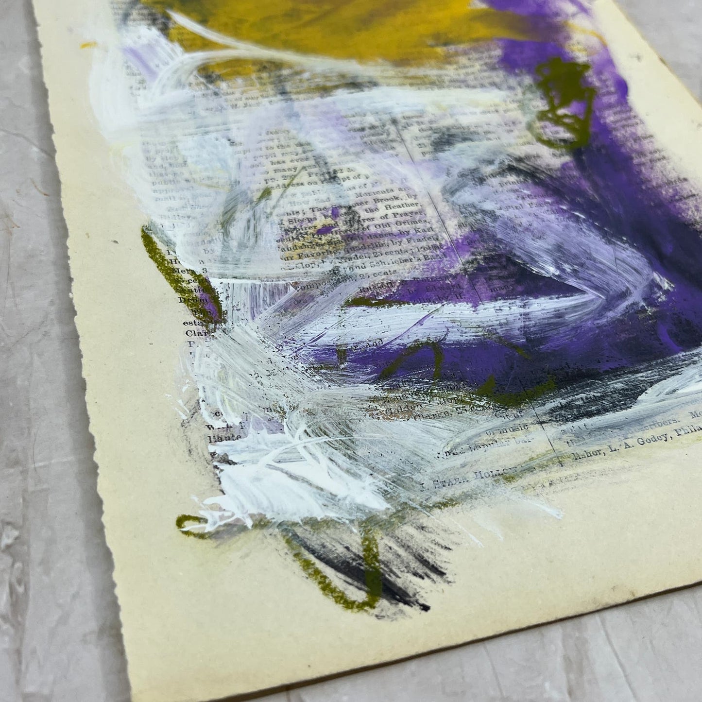 Original Mixed Media Abstract Art Painting 6x9.75” on 1861 Paper Signed #21