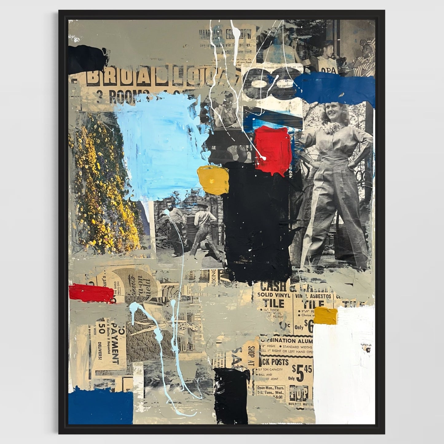 Original Mixed Media Abstract Modern Art Painting 18x24 "Emmew 78" Signed