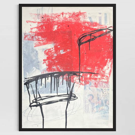 Original Mixed Media Abstract Modern Art Painting 18x24 "Vil" Signed