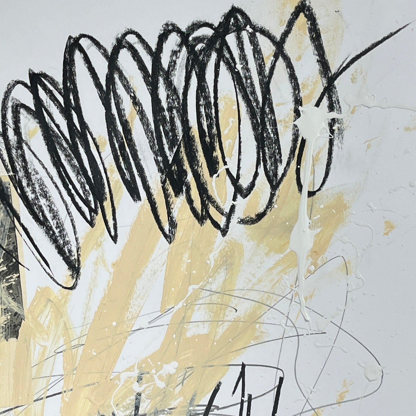 Original Mixed Media Abstract Modern Art Painting 18x24 "Miss Goodwin" Signed