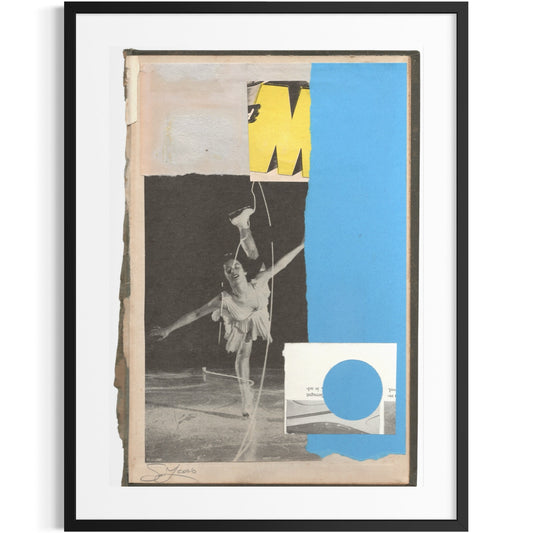 Original Mixed Media Modern Art Collage "Hydatoid" 6.5x9.75" Signed