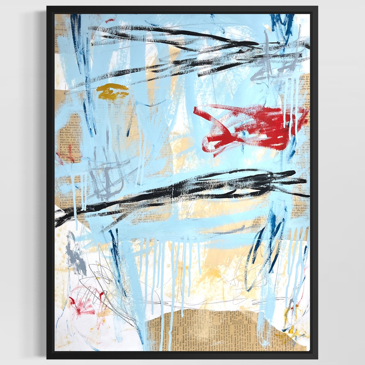 Original Mixed Media Abstract Modern Art Painting 18x24 "Pruniferous" Signed