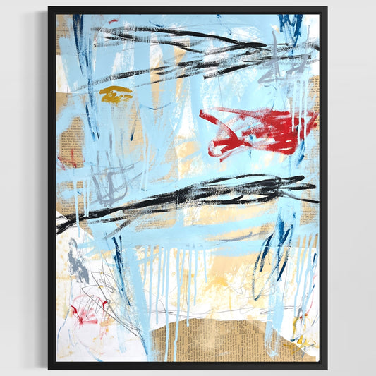 Original Mixed Media Abstract Modern Art Painting 18x24 "Pruniferous" Signed