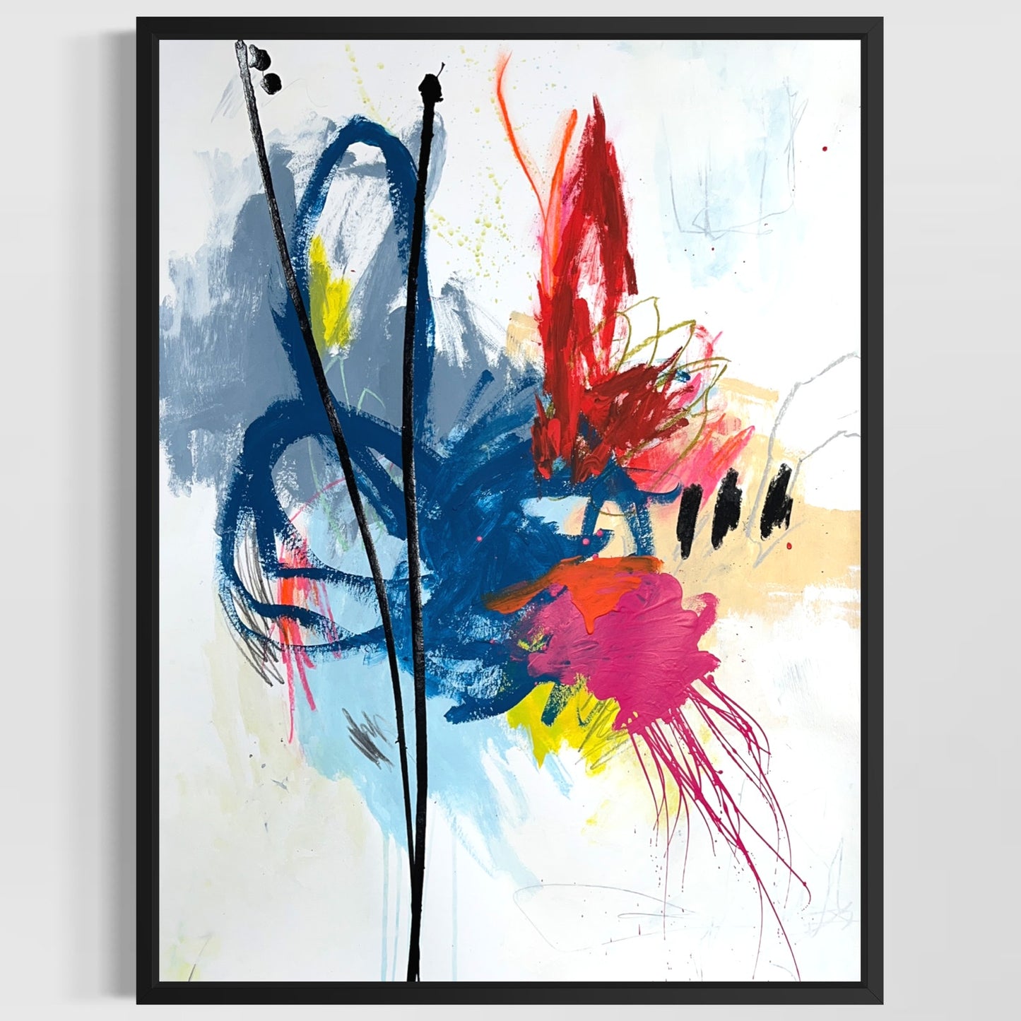 Original Mixed Media Abstract Modern Art Painting 18x24 "Pomoerium" Signed