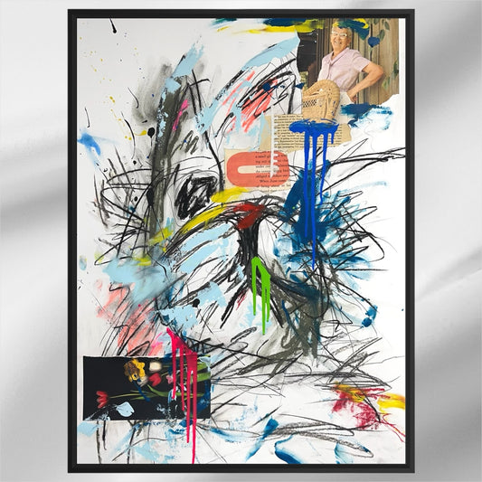 Original Mixed Media Abstract Modern Art Painting 18x24 "Peatary" Signed