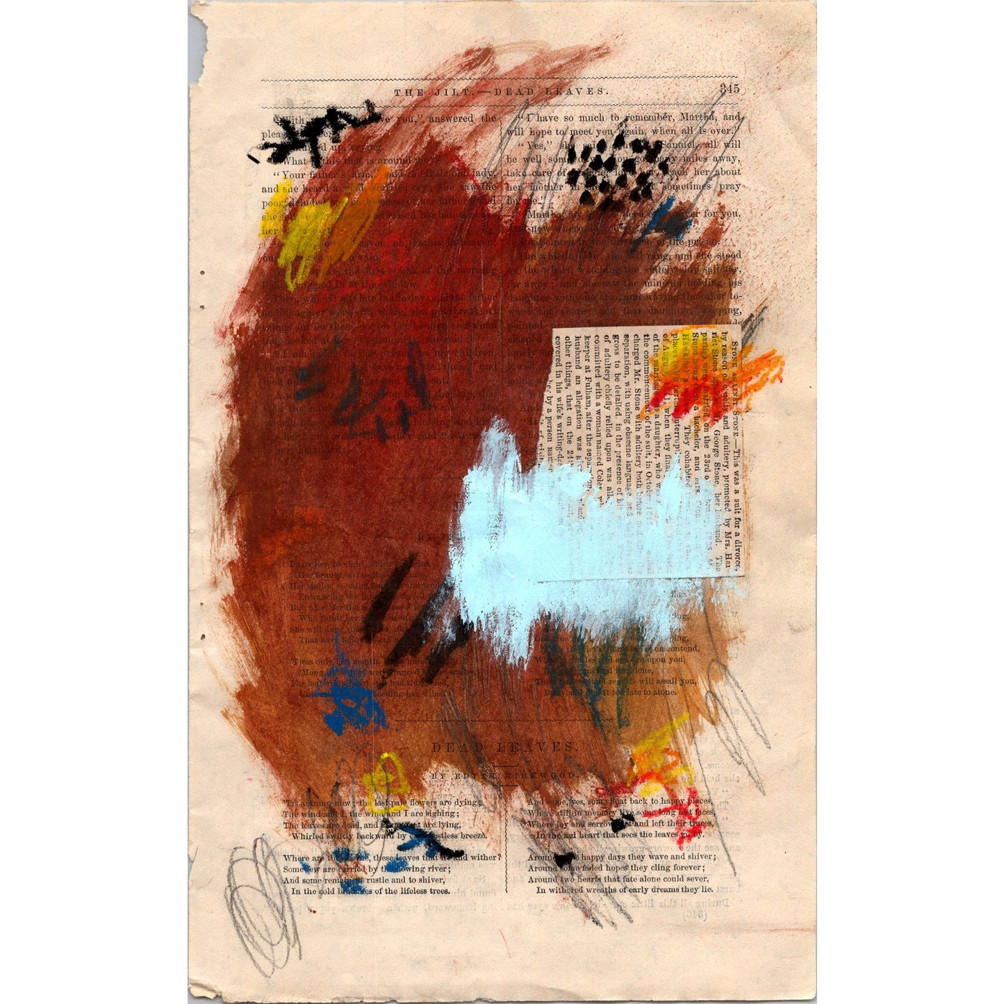 Original Abstract Modern Art Painting on Paper from 1878 Magazine #8 Signed