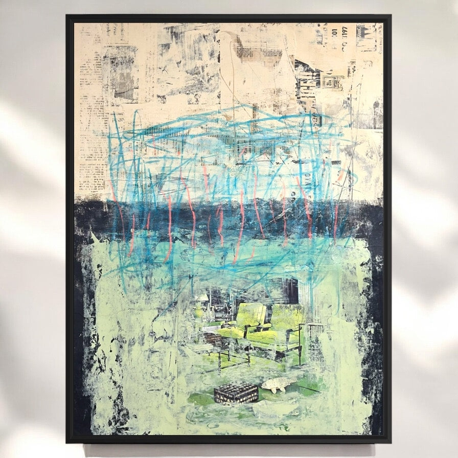 Original Mixed Media Abstract Modern Art Painting 18x24 "Iwis" Signed