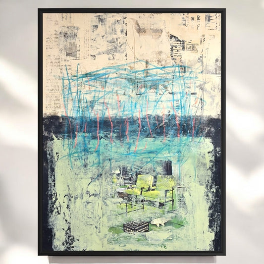 Original Mixed Media Abstract Modern Art Painting 18x24 "Iwis" Signed