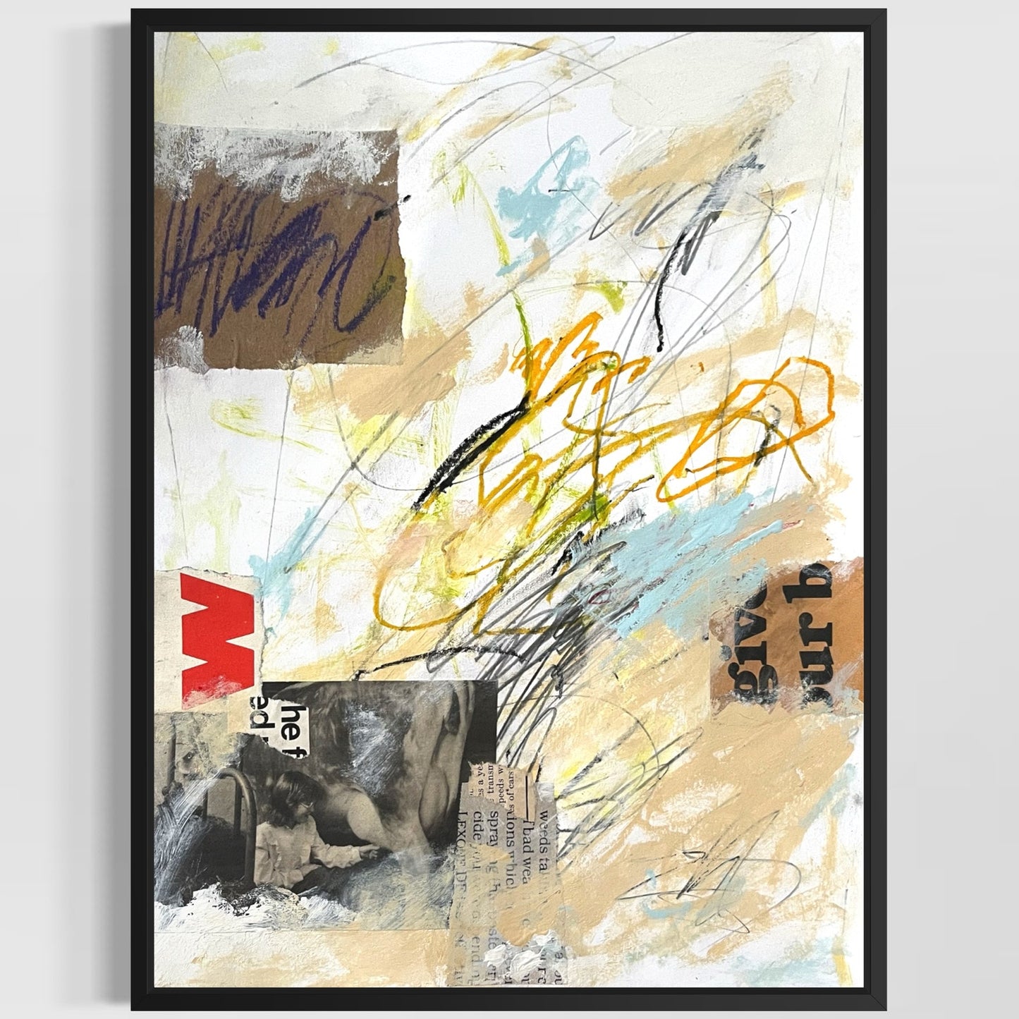 Original Abstract Modern Art Painting on Paper "Impecunious" #32 Signed