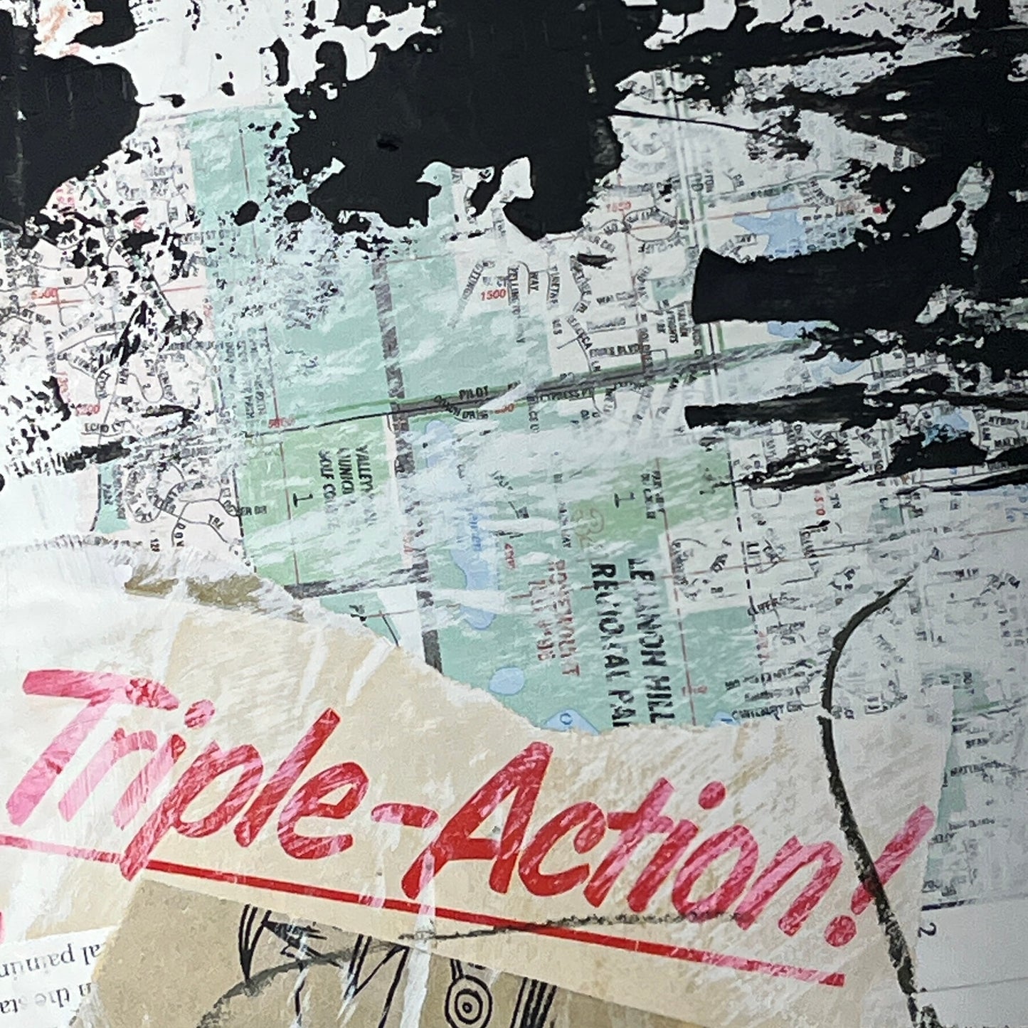 Original Mixed Media Abstract Modern Art Painting 18x24 "Triple-Action" Signed