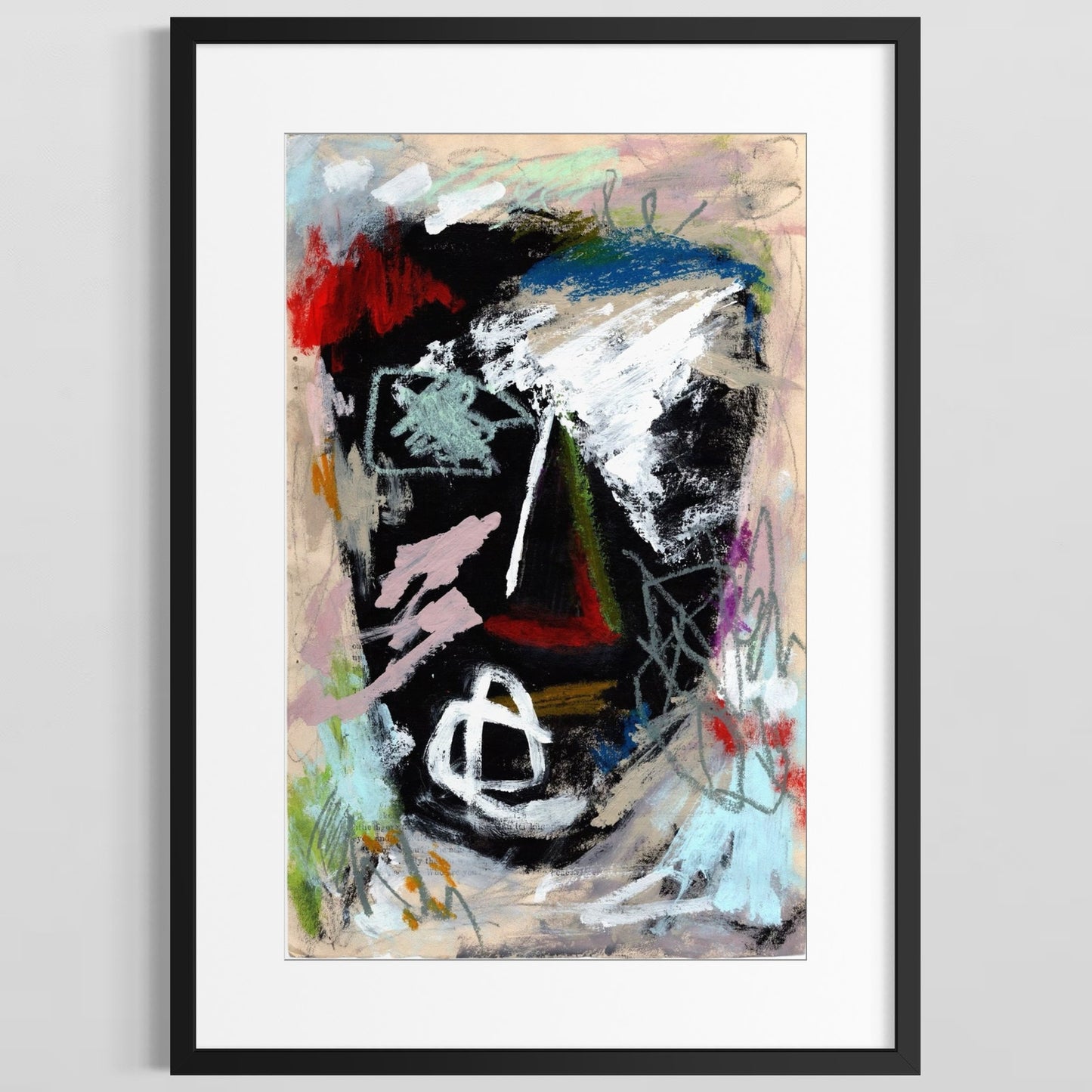 Original Abstract Modern Art Painting on Paper from 1878 Magazine #3 Signed