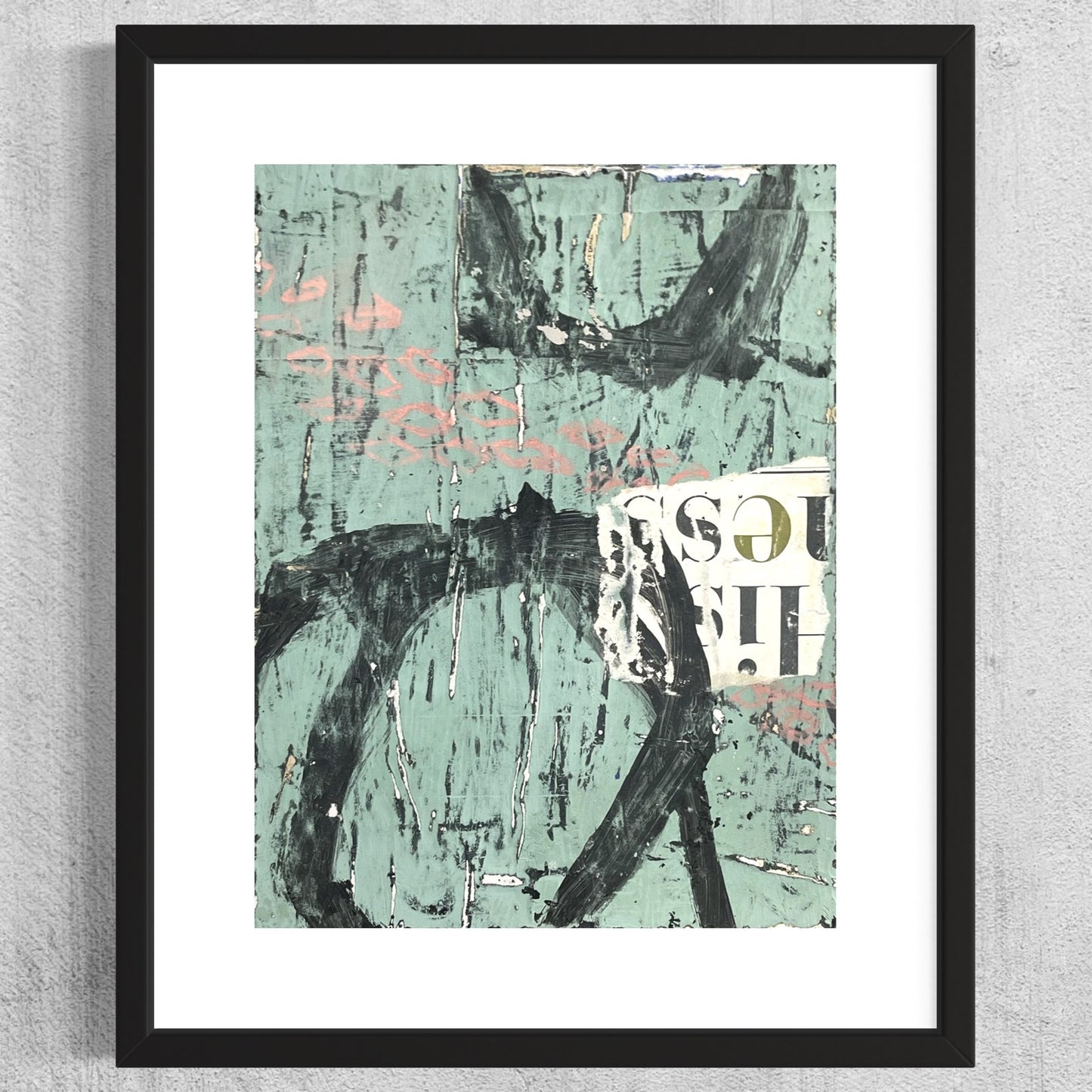 Original Grunge Minimalist Modern Art Collage Painting 8.5x11 "Uberous" Signed