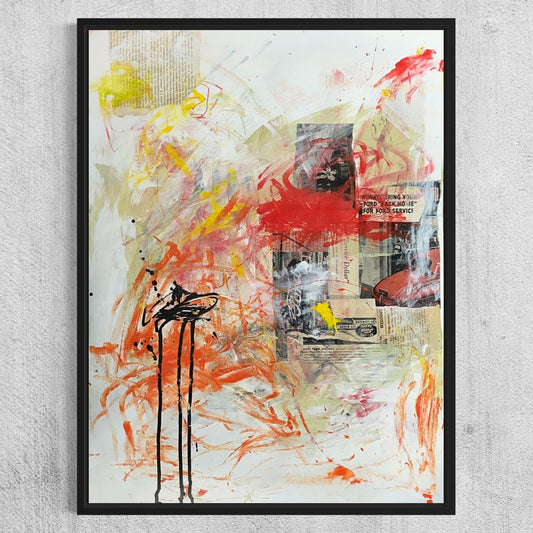 Original Mixed Media Abstract Art Painting 18x24 “Back Home" Signed