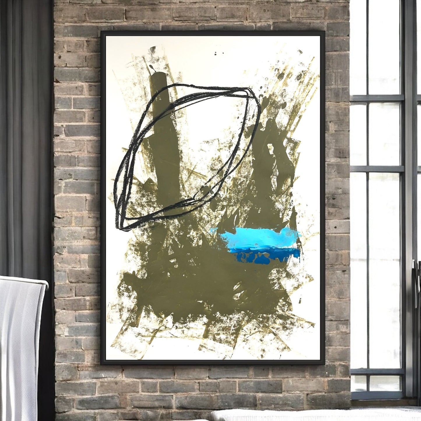 Original Mixed Media Abstract Modern Art Painting 24x36 "Grufted" Signed