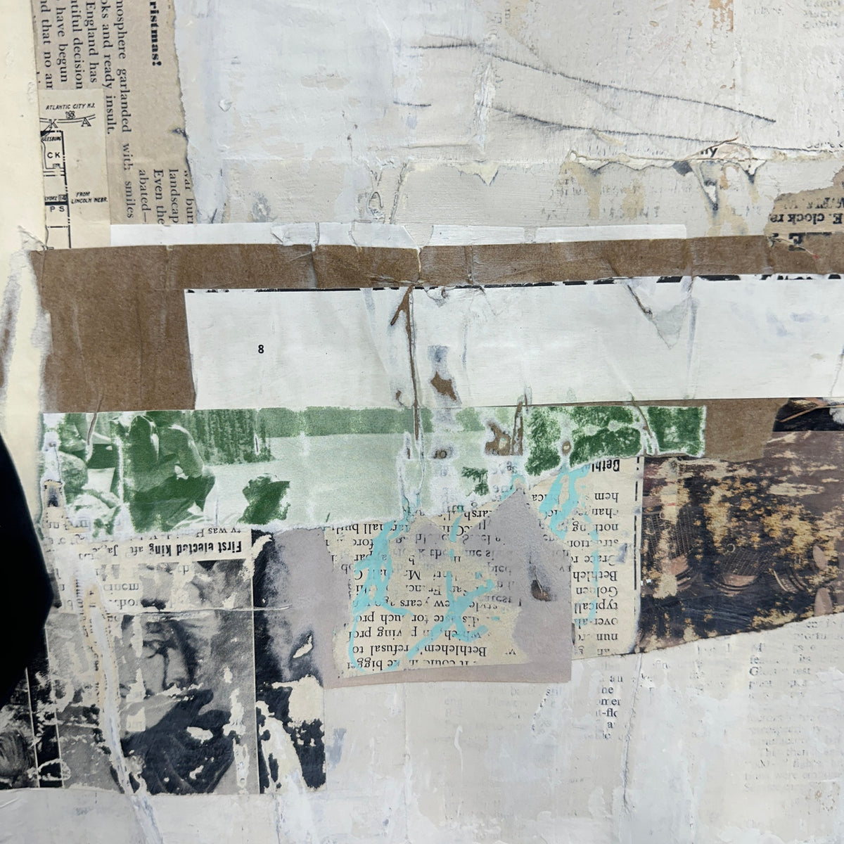 Original Mixed Media Modern Art Collage Painting 18x24 "Epistrophe" Signed