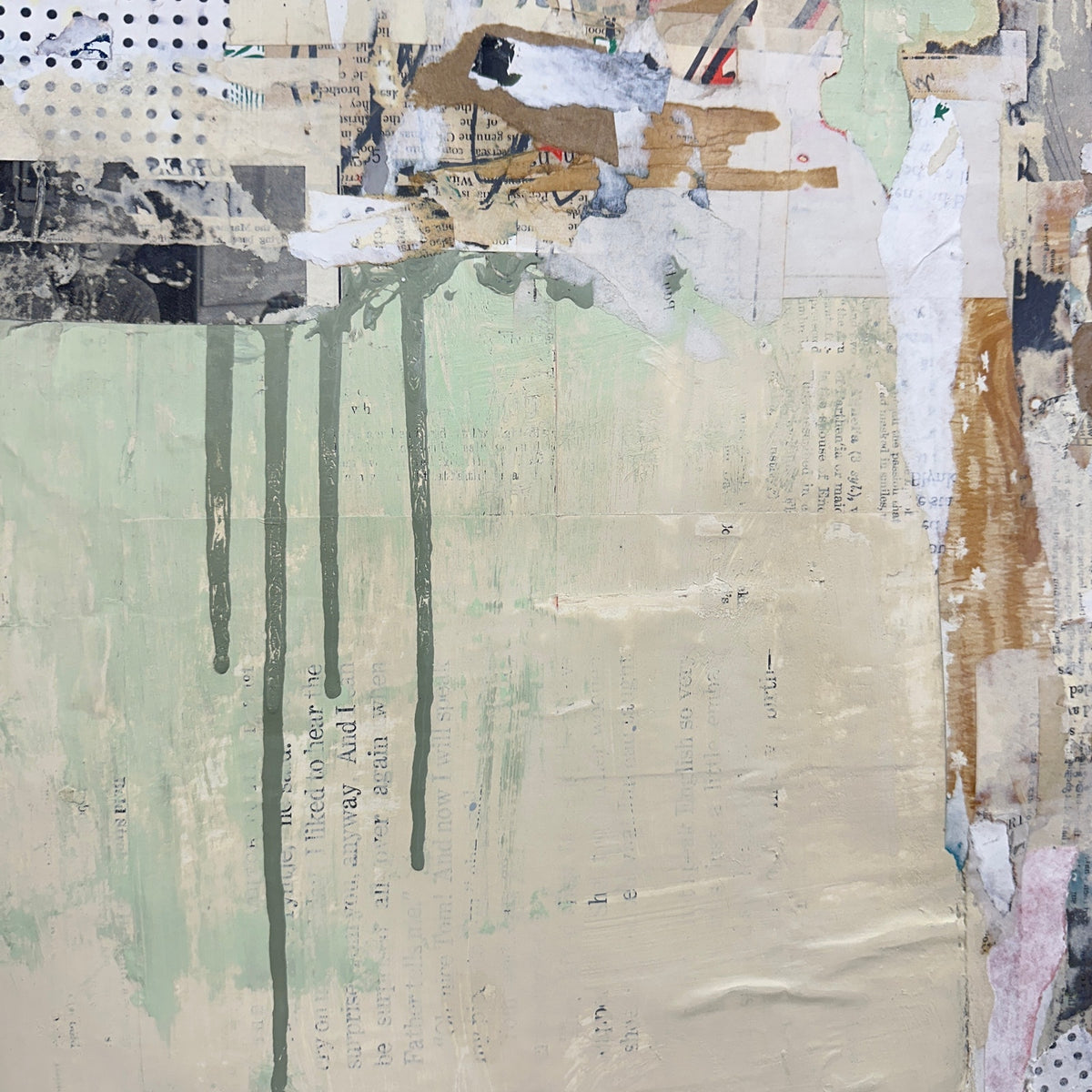 Original Mixed Media Modern Art Collage Painting 18x24 "Nimonic" Signed
