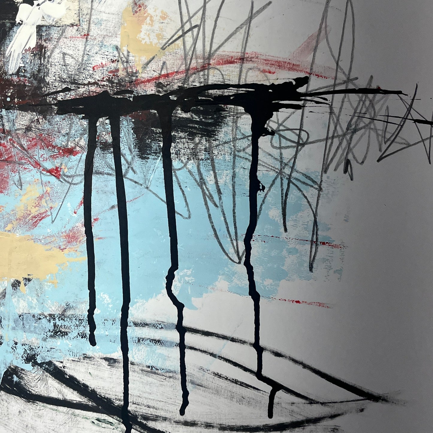 Original Mixed Media Abstract Modern Art Painting 18x24 "Winze" Signed