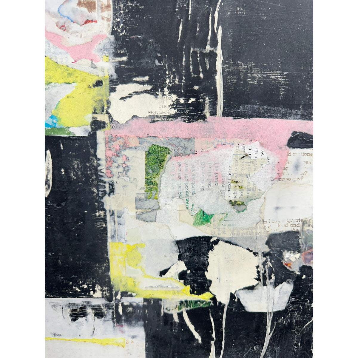 Original Mixed Media Modern Art Collage Painting 18x24 "Gramercy" Signed