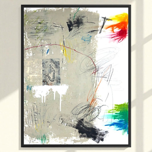 Original Mixed Media Abstract Modern Art Painting 18x24 "Quarrelet" Signed