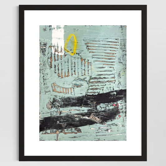 Original Grunge Minimalist Modern Art Collage Painting 8.5x11 "Virason" Signed