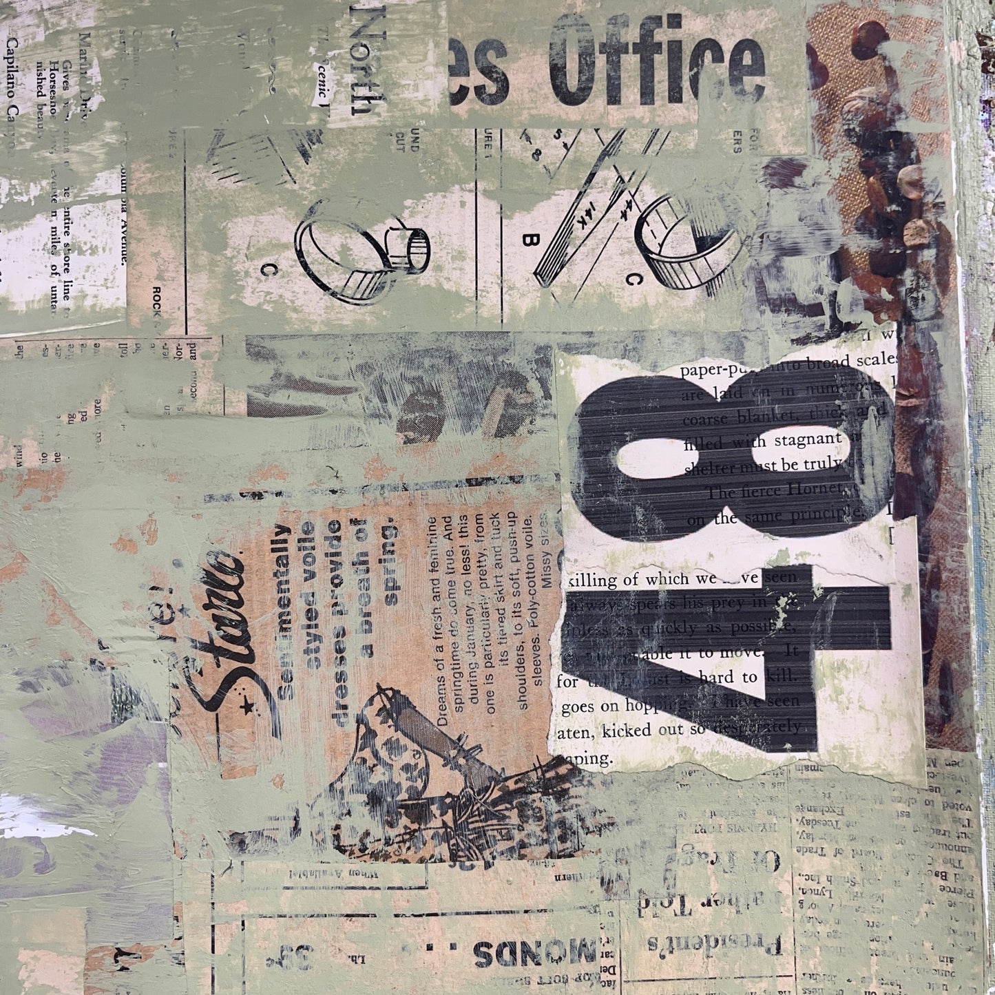 Original Mixed Media Abstract Modern Art Painting 18x24 "Spelter" Signed