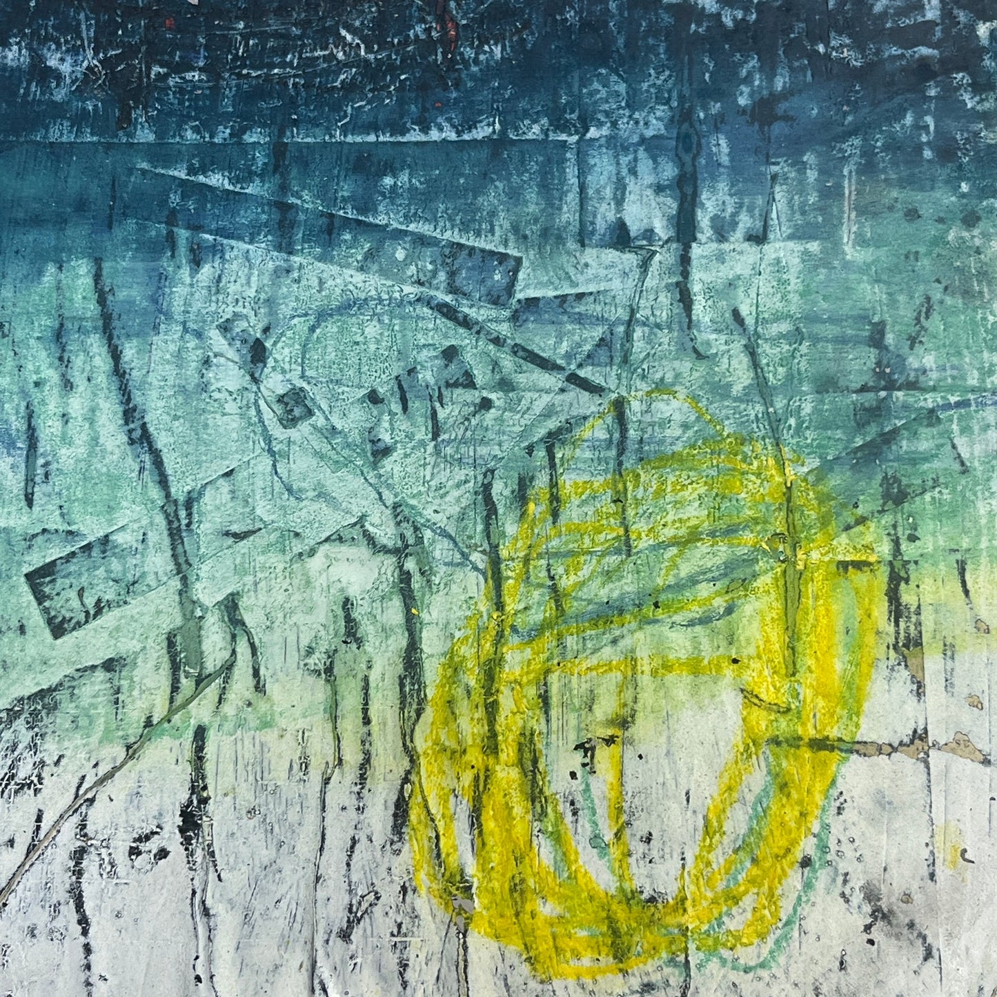 Original Grunge Minimalist Modern Art Collage Painting 8.5x11 "Malleation"