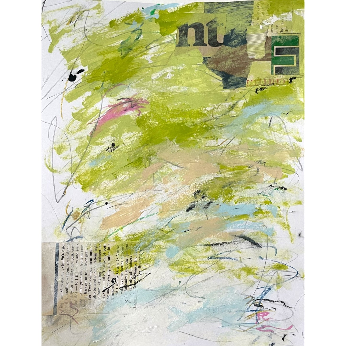 Original Abstract Modern Art Painting on Paper "Isoglossal" #11 Signed