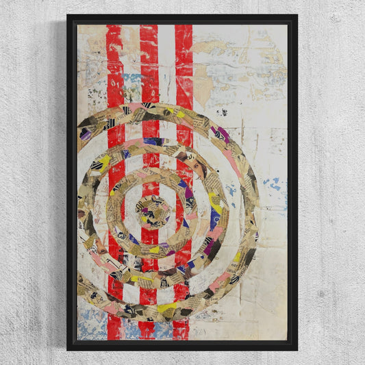 Original Framed Mixed Media Modern Art Collage Painting 12x18 "Rodeo"