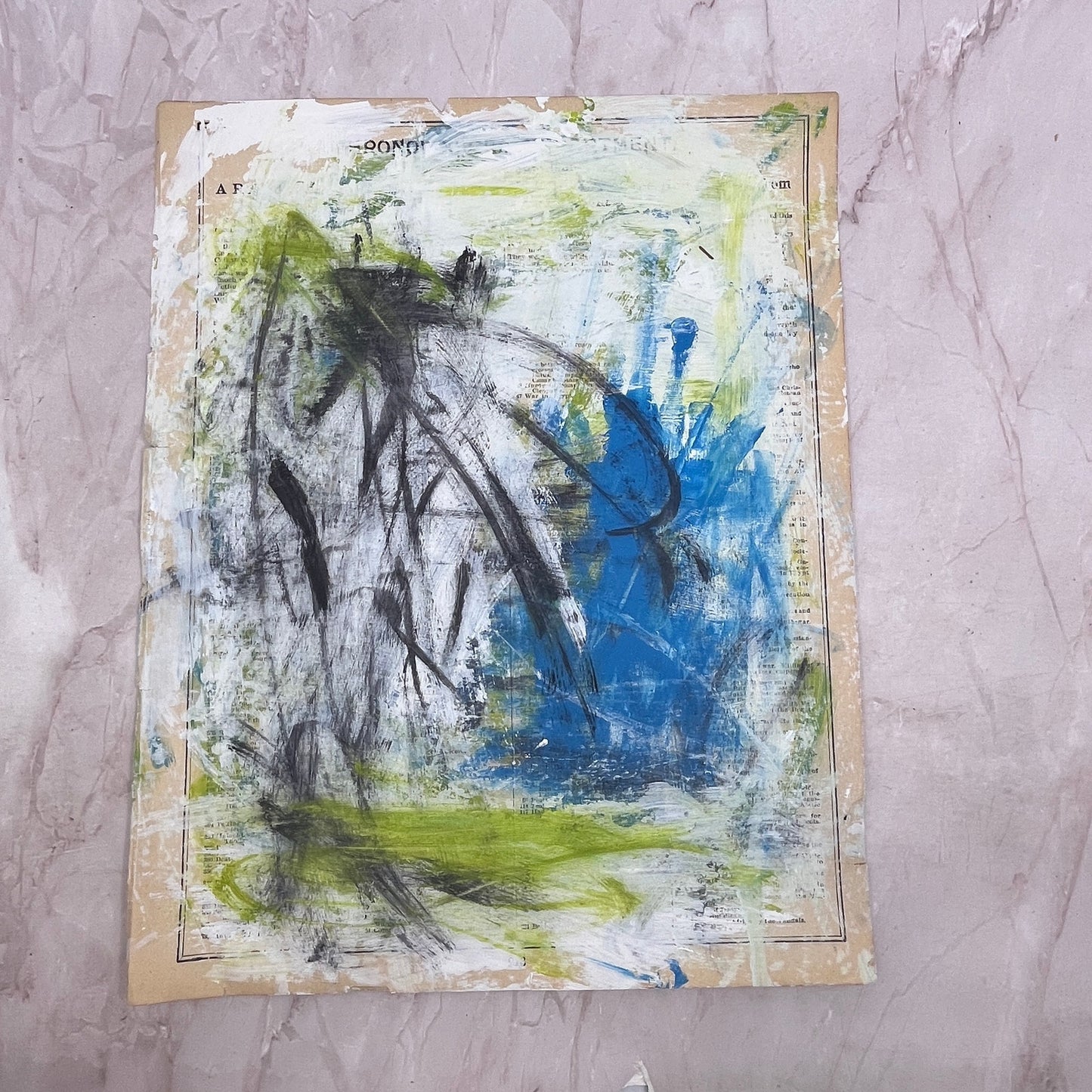 Original Mixed Media Abstract Art Painting "History of the Earth I"