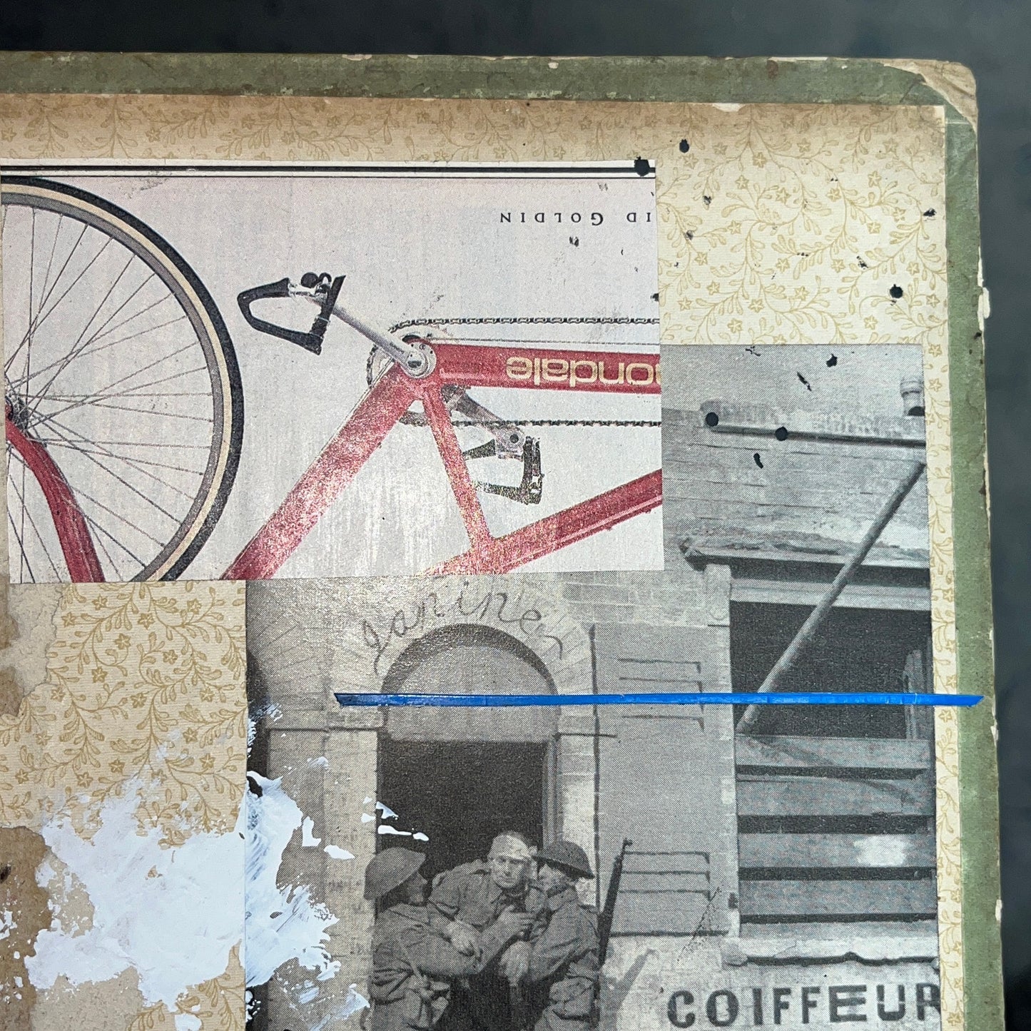 Original Mixed Media Modern Art Collage "Partible II" 6.5x8.5" Signed