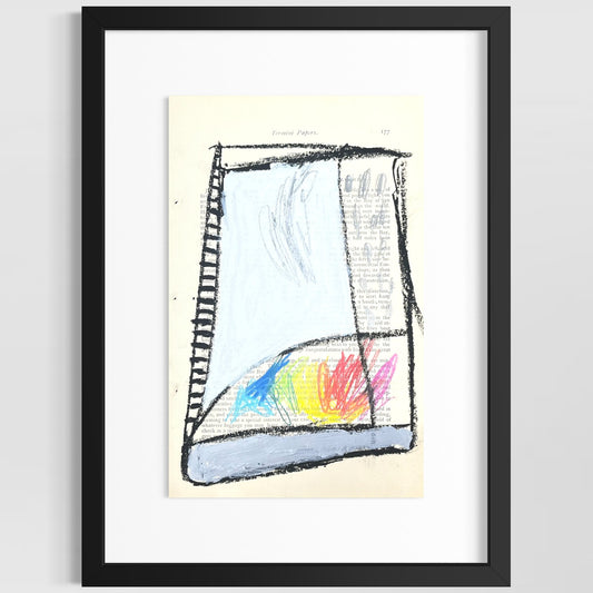 Original Abstract Modern Art Painting on Paper from 1875 Magazine #8 Signed